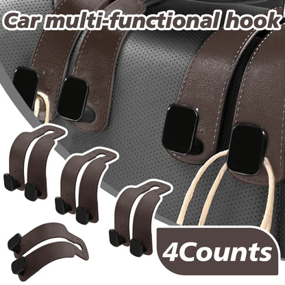 Car Seat Headrest Hooks - Double Hook Design For A Cleaner, Clutter-Free Car
