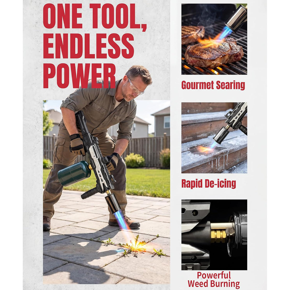 🔥 Power Flame Torch（Not included gas tank) - Fast Fire Starting For BBQ & Outdoor Adventures