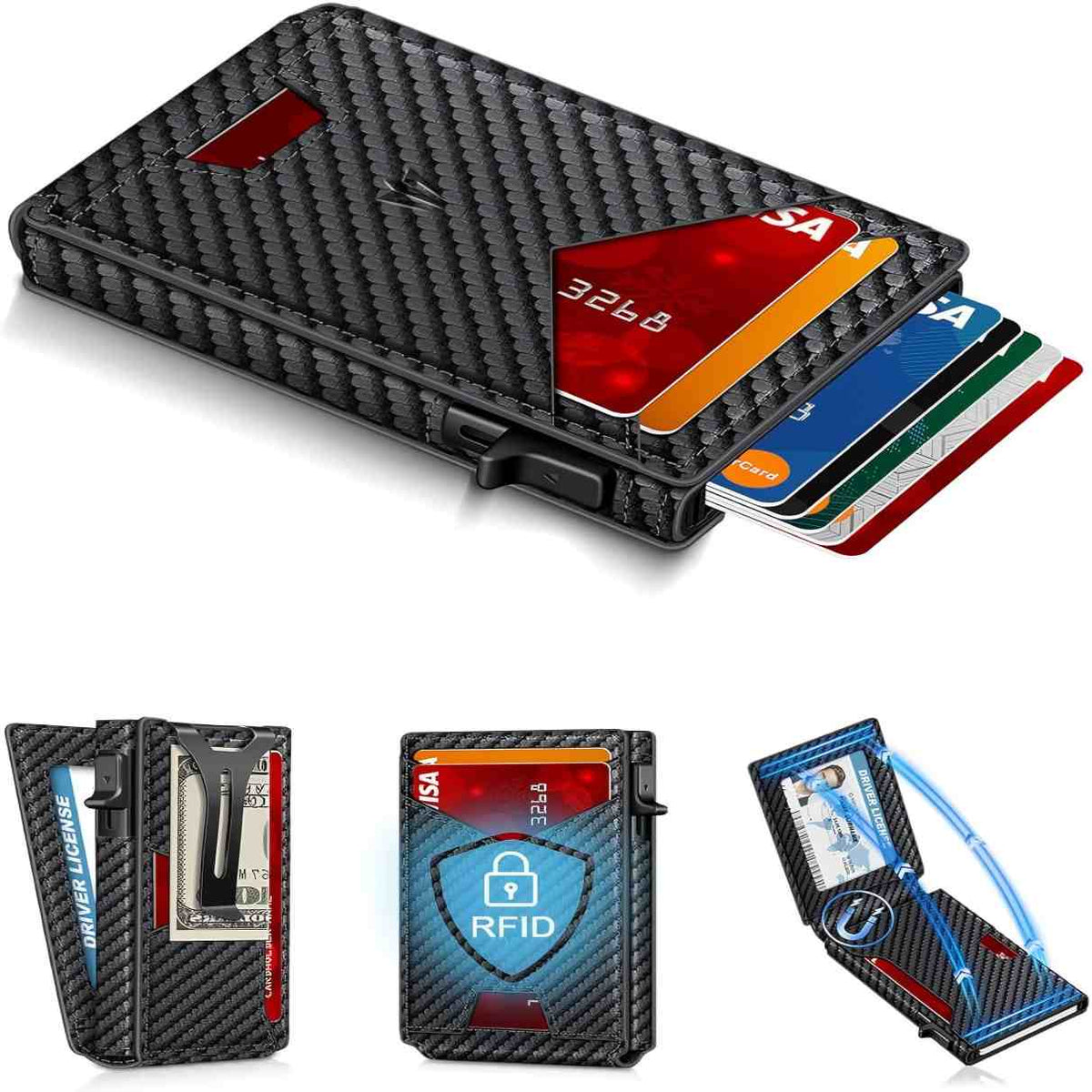 Minimalist RFID Wallet - One-Click Pop-Up Access For Slim Everyday Carry