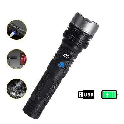2-in-1 Rechargeable Flashlight - Built-In Power Bank For Emergency Lighting