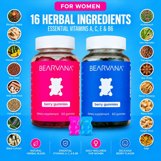 Women’s Wellness Gummies – BEARVANA Women's 16-Herb Wellness Gummies Combo Pack