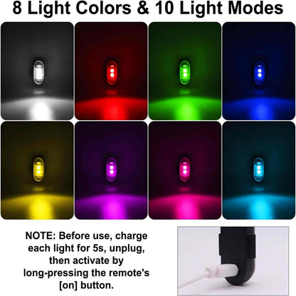 Wireless RGB LED Strobe Lights - Remote Controlled Flashing System For Night Visibility & Vehicle Style