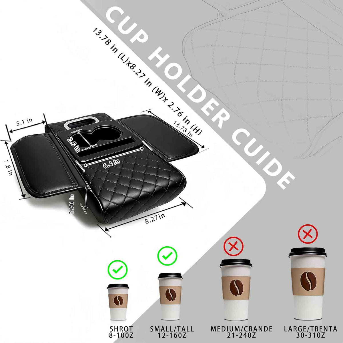 Car Armrest Organizer - 4-in-1 Raised Design For A More Comfortable Drive