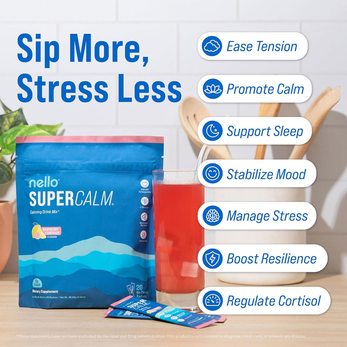 Calming Drink Mix - Adaptogenic Ashwagandha Blend For Daily Relaxation