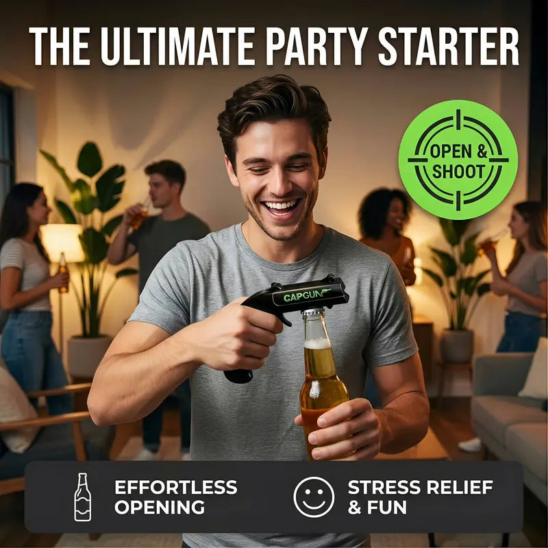 Bottle Cap Launcher - Spring-Powered Pop Mechanism For Fun Bottle Opening Moments