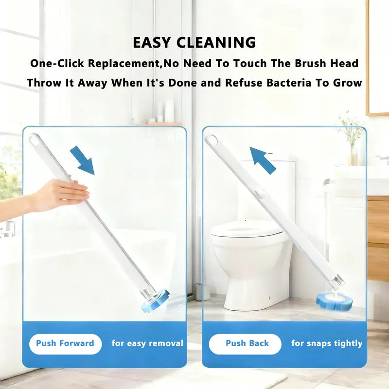 Disposable Toilet Brush - Replaceable Heads For A Cleaner Bathroom Routine