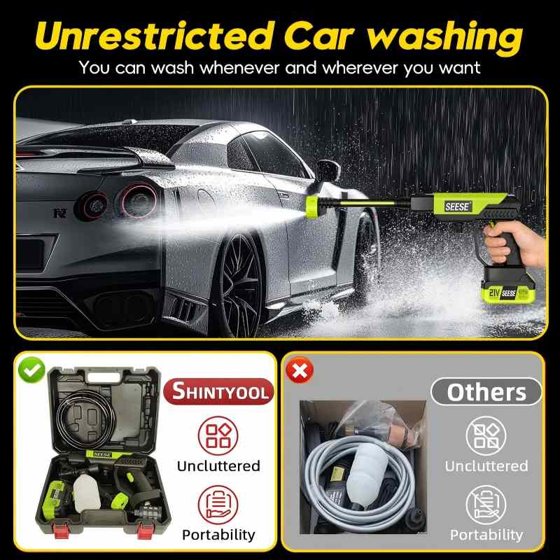 Cordless Pressure Washer - 1000 PSI Portable Power For Effortless Cleaning