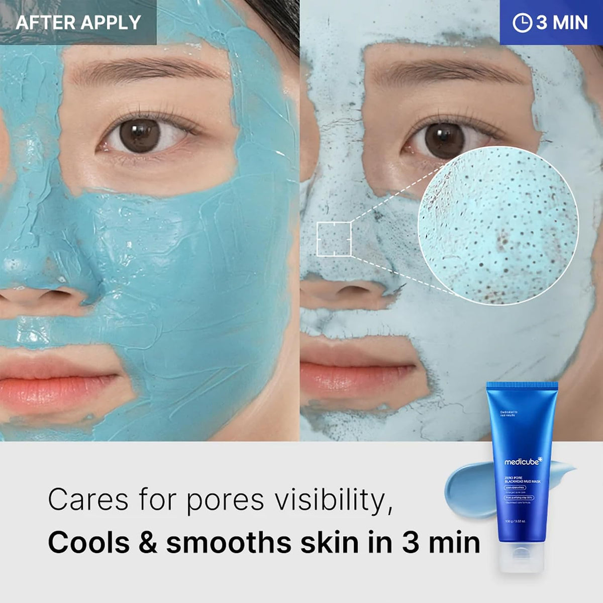 3-Minute Blackhead Mud Mask-Deep Pore Cleansing For Smoother-Looking Skin