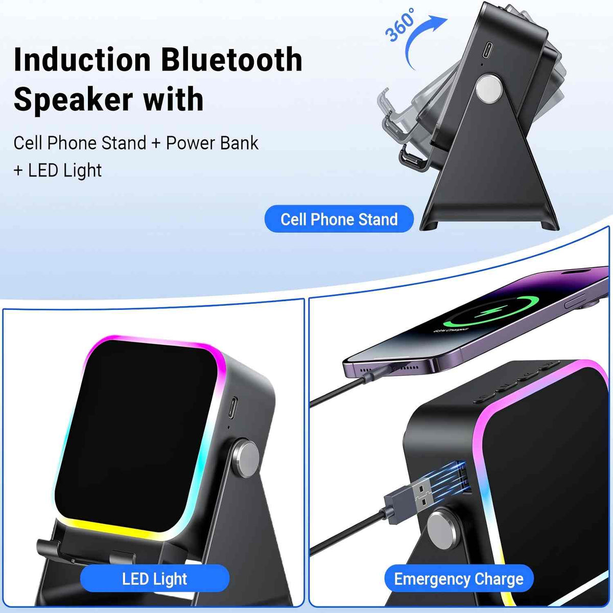 5-in-1 Smart Audio Dock - Wireless Induction Sound Amplification For Hands-Free Entertainment