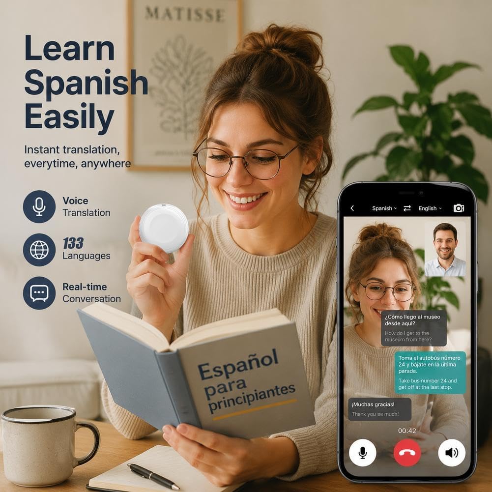 AI Wearable Translator - Real-Time 165-Language Translation For Easy Conversations Anywhere
