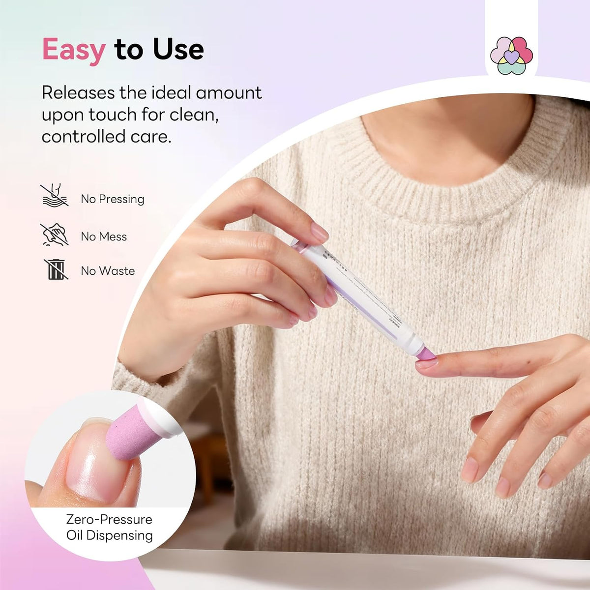 2-in-1 Cuticle Pen - 45° Ceramic Tip For Smooth, Hydrated Cuticles
