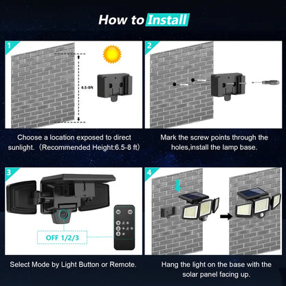 Ultra Bright 2500LM Solar Motion Sensor Security Lights