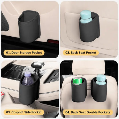 Car Cup Holder Pouch - Clip-On Extra Storage For Bottles & Daily Essentials