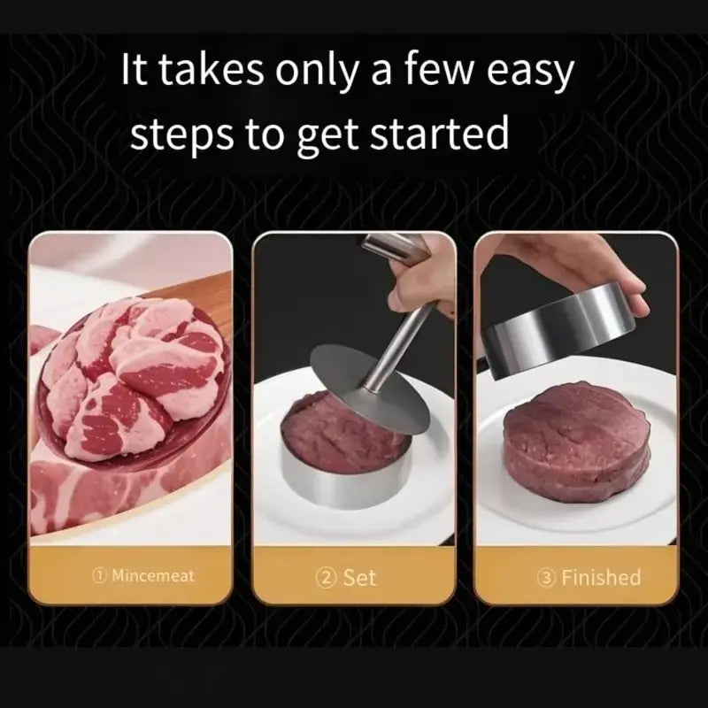 Burger Patty Press - Stainless Steel Mold For Perfectly Shaped Patties