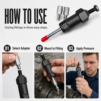 Grease Fitting Unclogger - 600+ PSI Pressure For Clearing Blocked Lubrication Fittings