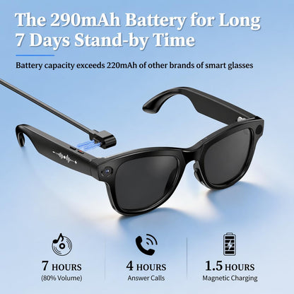 Smart Camera Glasses - Hands-Free POV Recording & AI Translation For Everyday Adventures