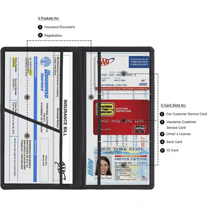 Car Document Organizer - Magnetic Closure For Fast, Organized Access