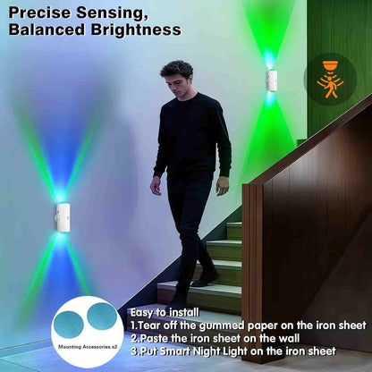 Wireless Motion Sensor Wall Sconces with Magnetic RGB Lighting
